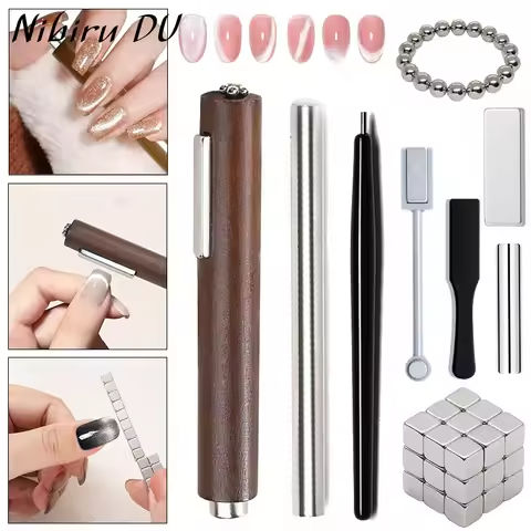 Nail Art Magnetic Stick Cat Eye Wand Pen Multiple Styles Nail Magnet Stick for Cat Eye UV Gel Polish Magic Nails Art Design Tool https://tinyurl.com/23sky7dv
