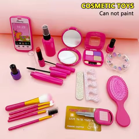 Pretend Makeup Kit For Girls With Cosmetic Bag Toy Makeup Playhouse- Cellphone Travel Set, Nail Beauty Set Lipstick Fun Game https://tinyurl.com/273sqdqw