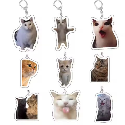 Funny Cat Memes Series Keychain Student Gift Bag Lanyard  Women’s Bag Pendant Keychain Cute Things Cheap Gift For Best Friends https://tinyurl.com/2489tvj3