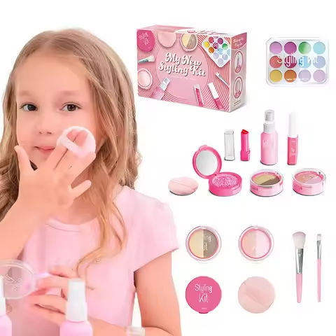 Girl Simulation Cosmetics Set Pretend Fake Makeup Game Lipstick Eyeshadow Model Set House Party Activities Role Play Toy Gift https://tinyurl.com/2xvvml8m
