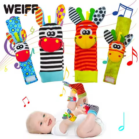 4PCS Baby Rattles Toys 0-12 Months Baby Toys Animal Socks Wrist Strap Sock Set Rattle Baby Foot Socks Sensory Toys for Babies https://tinyurl.com/27o2pyln