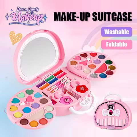 Kids Beauty Toys Makeup Kit Little Bag Washable Pretend Play Cosmetic Set Toys with Mirror Non-Toxic & Safe Birthday Gifts Girl https://tinyurl.com/293qzchz