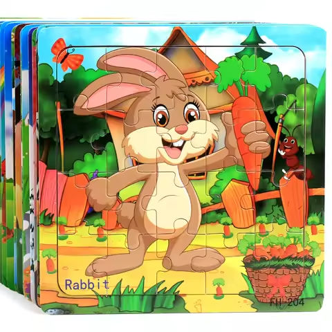 New 20 Piece Wooden 3d Puzzle Cartoon Animal Vehicle Jigsaw Puzzle Montessori Educational Toys For Kids Baby 1 2 3 Years https://tinyurl.com/2cgxj8c4
