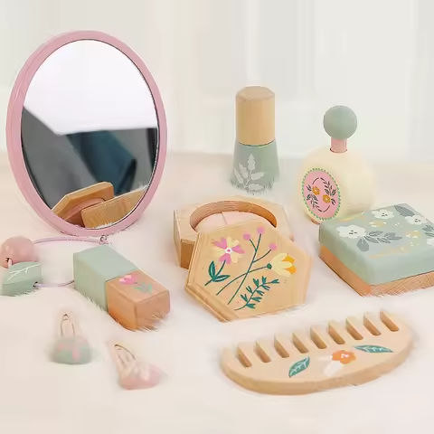 Children’s simulation makeup toys, playing house, wooden girl role-playing, dressing up, gift, makeup bag set https://tinyurl.com/24nfqfos