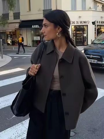 TFETTERS Black Jacket Women 2024 New British Style Short Coat Thick Warm Down Fluffy Coat Windproof Cuffs Winter Jacket Women https://tinyurl.com/23m4fdlp