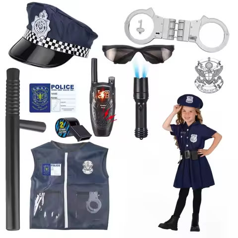 WizKidz Police Officer Costume For Kids Includes Baton Badge Handcuffs Vest Toy Gun SWAT Role Play Set Perfect For Kids Gifts https://tinyurl.com/28tewumx