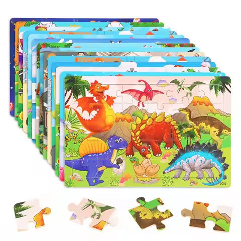 Economy 30piece Montessori 3D Puzzle Cartoon Animal Wooden Jigsaw Puzzle Board Game Educational Toys For Children Gifts https://tinyurl.com/2afszfwh