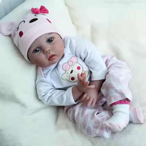BZDOLL Lifelike 55cm Reborn Baby Doll 22inch Alive Soft Silicone Newborn Bebe Cute Play House Toy Birthday Gift For Girl https://tinyurl.com/246xo2bo