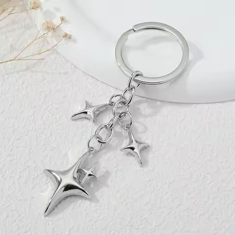 Y2K Keychains Star Moon Metal Key Rings For Women Men Friendship Gift Handbag Decoration Handmade Jewelry https://tinyurl.com/28c6pwso
