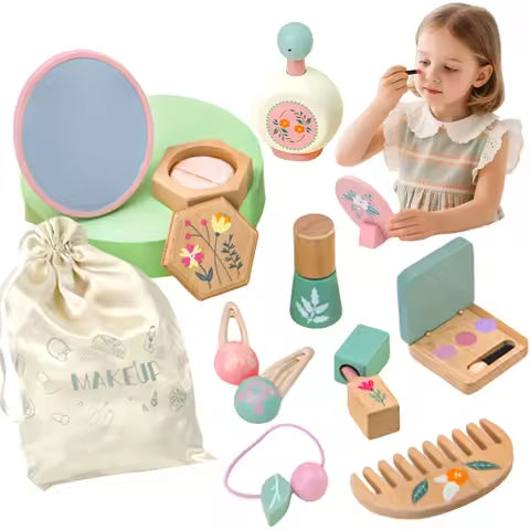 Wooden Pretend Play Makeup Toys Simulation Makeup  Set Girls MakeUp Dressing Table Cosmetics Toys Birthday Gifts For Children https://tinyurl.com/2dlfqh92