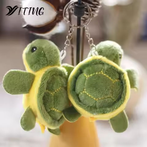 8cm Cute Cartoon Mini Turtle Doll Keychain Pendant Girl Woman Bag Doll Plush Toy Key Ring Jewelry Small Gift https://tinyurl.com/2a846sfx