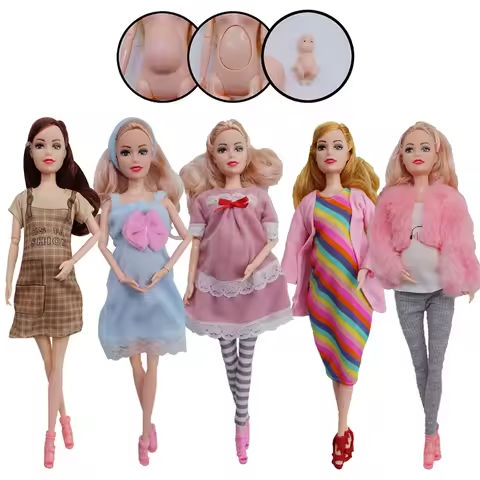 Educational Toy Pregnant Dolls for Children with Two Babies and Random Shoes Accessories Fashion Clothes Gift for Girl Games https://tinyurl.com/2a8w4fu4