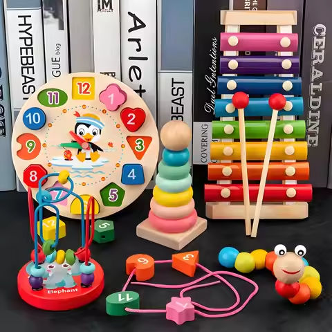 Montessori Wooden Toys for Babies 1-3 Years Educational Learning Game Gift Wood Puzzle for Boys And Girls Development https://tinyurl.com/23m598ea