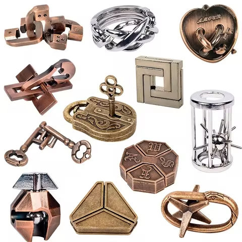 Classic IQ Metal Brain teaser Magic Baffling Puzzles Game Toys For Children Adults Funny Gifts Metal Puzzle https://tinyurl.com/2yqqzktf