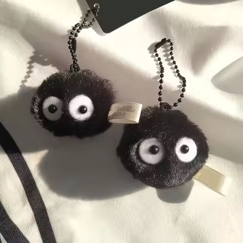 YANZAI3pcs Plush Small Briquette Pendant Accessory Keyrings fit Bag Charms Purse Accessory for Miyazaki Hayao Comic Fans https://tinyurl.com/2bhnj6k7