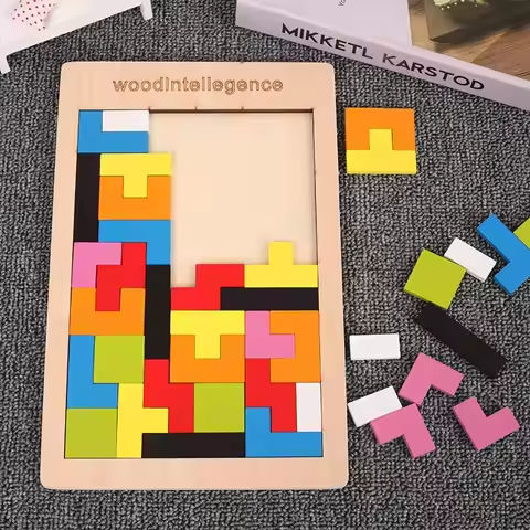 Wooden Blocks Puzzle Brain Teasers Toy Tangram Jigsaw Intelligence Colorful 3D Russian Blocks Montessori Educational https://tinyurl.com/2a8d8pat