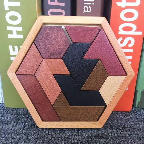 Hexagon Wooden Puzzle Grow the Intellect Toys For Kids Tangram Intelligence Adults IQ Games Puzzle https://tinyurl.com/2azy6mkq