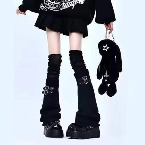 Women’s Artificial Fur Leg Warmers  Japanese Lolita Autumn And Winter Black And White Knitted Socks Leg Warmers For Women https://tinyurl.com/29w2hszt