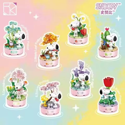 Genuine Snoopy blind box puzzle assembly ornaments cartoon scene children assembled unzipped building block gift ornaments https://tinyurl.com/2anmsmka