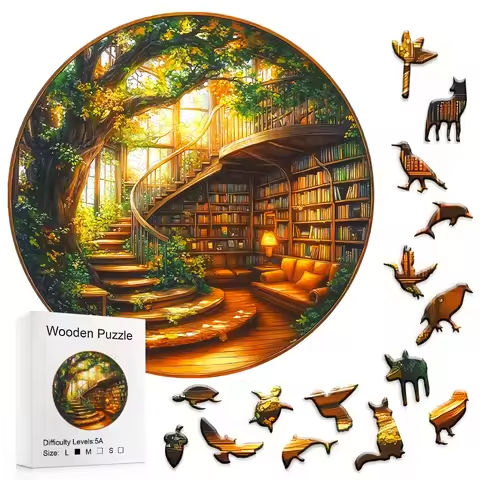 Fantasy Tree Series – Library – Wooden Puzzles Graduation or Birthday Gifts Home Decoration – Adult Puzzles https://tinyurl.com/255mjlq5