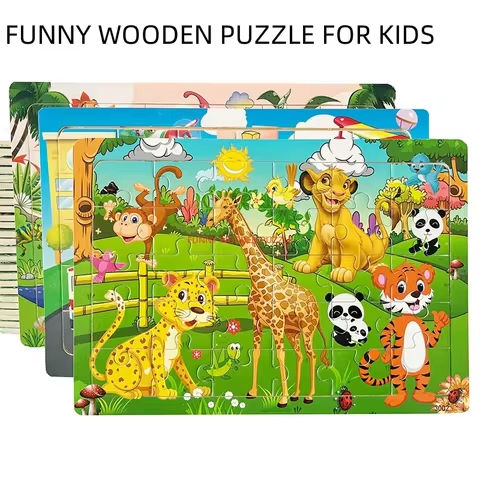 Logic Thinking Intellectual Wooden Game Puzzle Jigsaw Animal Vehicle Cartoon Early Educational Toys For Kids Children Gift https://tinyurl.com/26sbese2