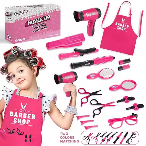 17pcs Girls Beauty Salon Set make up kit for kid pretend play toy cosplay for party game maquillage juguetes girls birthday gift https://tinyurl.com/23yfsg62