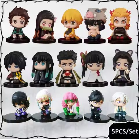 Q Version Demon Slayer 5 Style/Set Sitting Ghost Doll Tanjiro Nidouzi Inosuke Zenizu Figure Action Figure Movie Model Toys Doll https://tinyurl.com/2ayln4qz