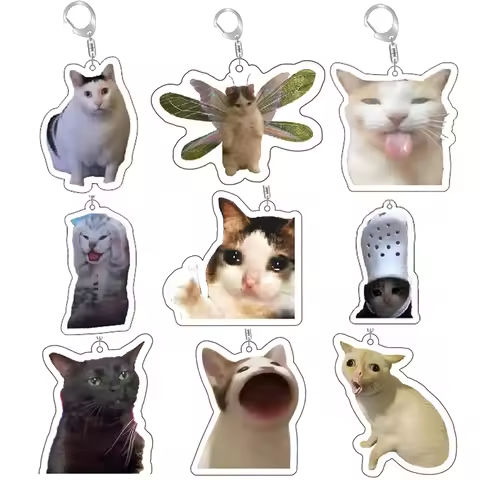 Super Cute Bread Popping Cat Meow Meme Key Chain Keychains Ring for Accessories Bag Pendant Keyring Jewelry Fans Love Gifts https://tinyurl.com/278qr9fb