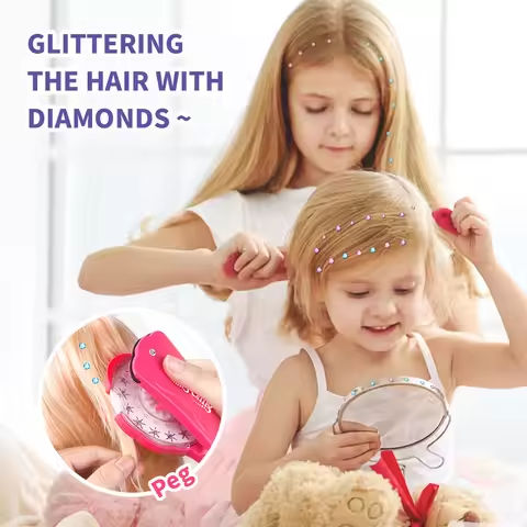 Hair Gem Set Sparkling Hair Jewelry Girl Toys, Hair Styling Tools And Reusable Sparkling Diamonds Pretend To Play Toy Gifts https://tinyurl.com/2ccprqu3