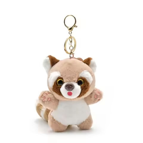 Cute Raccoon Plush Pendant Keychain 3D Eyes Lovely Long Tail Raccoon Plushies Ornament Backpack Accessorie Gift https://tinyurl.com/274mykc5