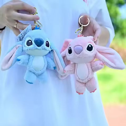 Disney Kawaii Stitch Plush Keychain Toy Lovely Lilo & Stitch Doll Angel Plushies Cute Stuffed Bag Pendant Girls Birthday Gift https://tinyurl.com/2bgszu7p