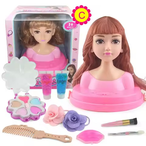 Dolls Styling Head Makeup Comb Hair Toy Doll Set Pretend Play Princess Dressing Play Toys for Little Girls Makeup Learning https://tinyurl.com/25k8qxsg