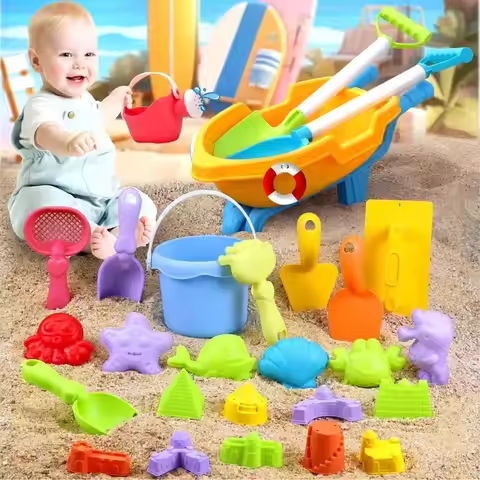 1 Set Plastic Sand Bucket Shovels Set Interactive Snow Shoveling Beach Sand Play Toys Portable Manual Sand Molds Tools https://tinyurl.com/26wmzq5q