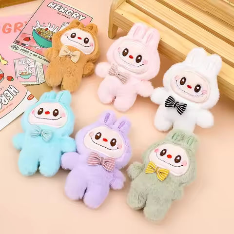 Cartoon Labubu Plush Toys Doll Keychain Kawaii Anime Pendant Keyring Cute Children Girls Birthday Gifts Backpack Hang https://tinyurl.com/288jxz5d